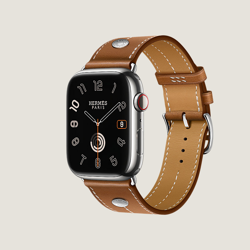 Series 9 case & Band Apple Watch Hermès Single Tour 45 mm